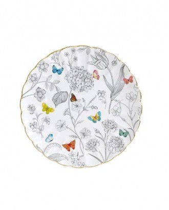 Farfurie pentru desert, 19 cm, portelan, Fleurs & Papillons - SIMONA'S COOKSHOP